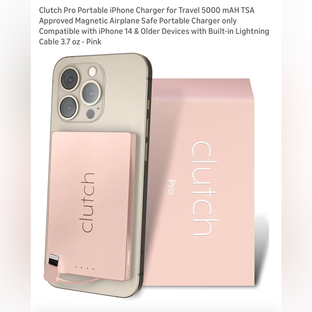 Clutch Pink Portable Charger